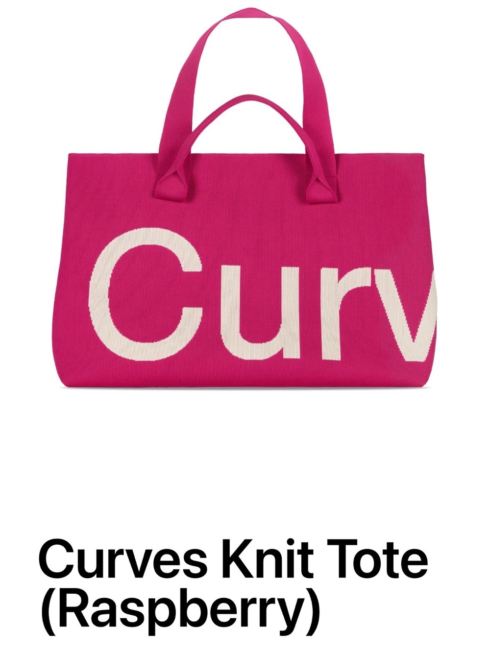 Curves by Sean Brown Knit Tote Bag in Raspberry